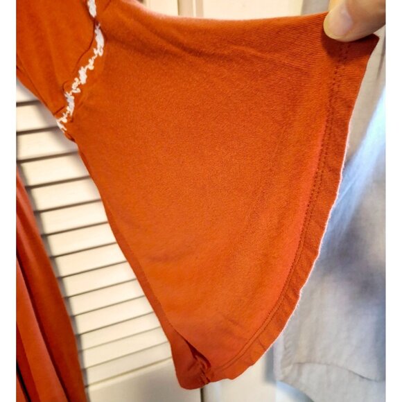 Torrid Rust Red Embroidered Diamond Pattern Babydoll Tunic Top Size 00 - Picture 3 of 7